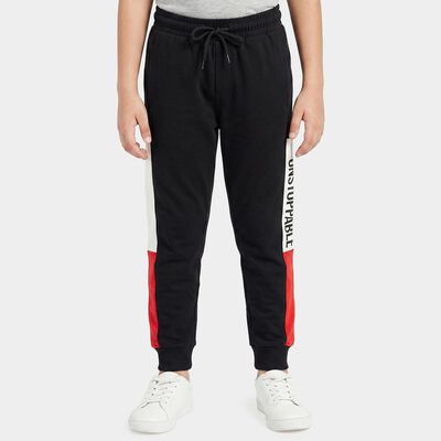 Boys Black Jogger Fit Graphic Printed Pyjama