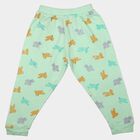 Infants' Mint Green Jogger Fit Bird Printed Cotton Pyjama, हल्का हरा, small