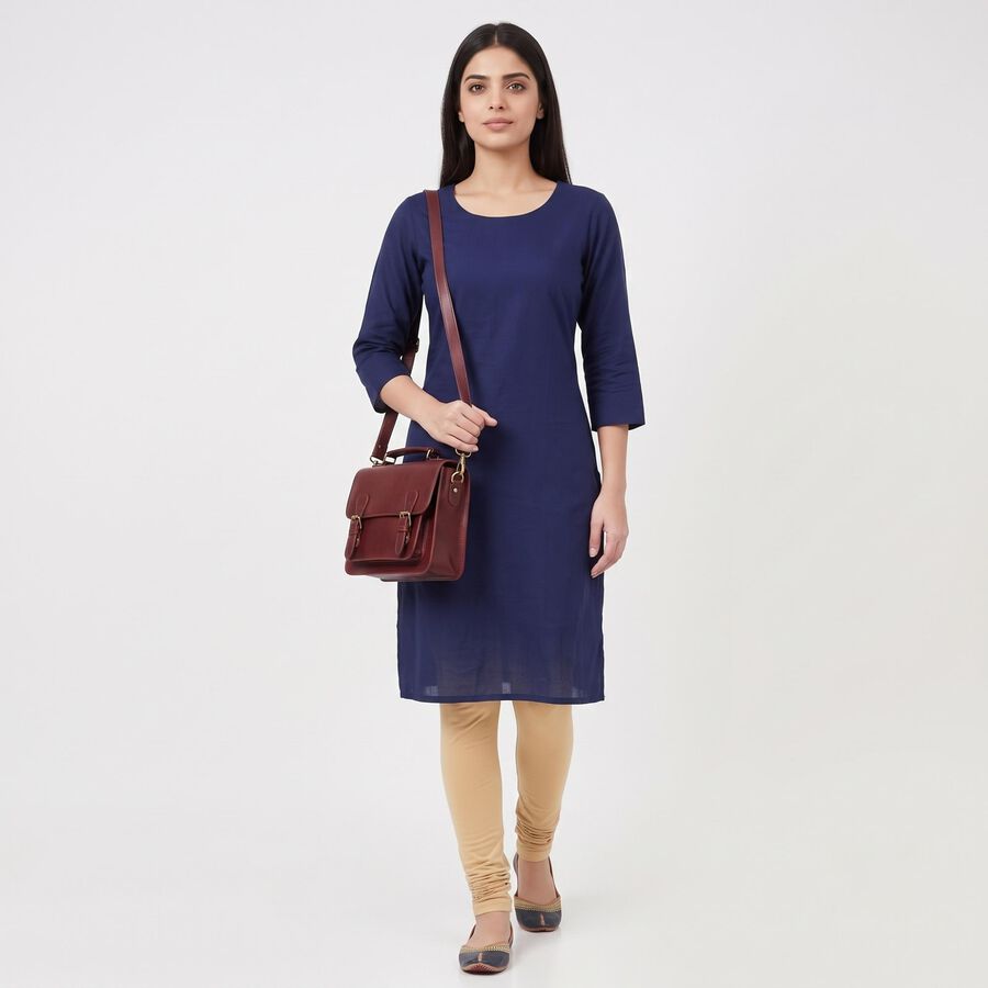 Women's Beige Cotton Blend Elastic Waist Slim Fit Churidar, खाकी, large