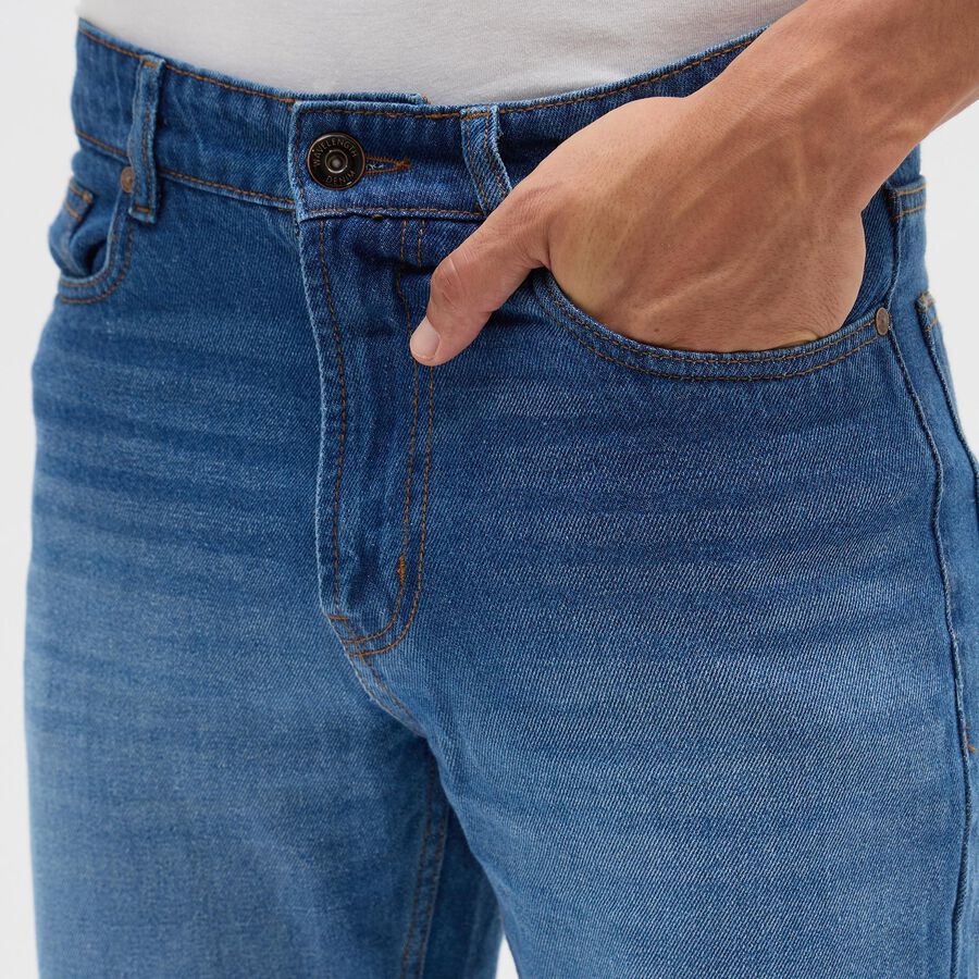 Men's Medium Blue Straight Fit Jeans, Mid Blue, large image number null