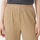 Ladies Beige Relaxed Fit Crinkle Textured Harem Pants, Beige, small