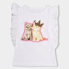 Girls' 100% Cotton T-Shirt , White, small image number null