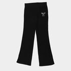 Girls' Black Regular Fit Elastic Waist Jeans, Black, small