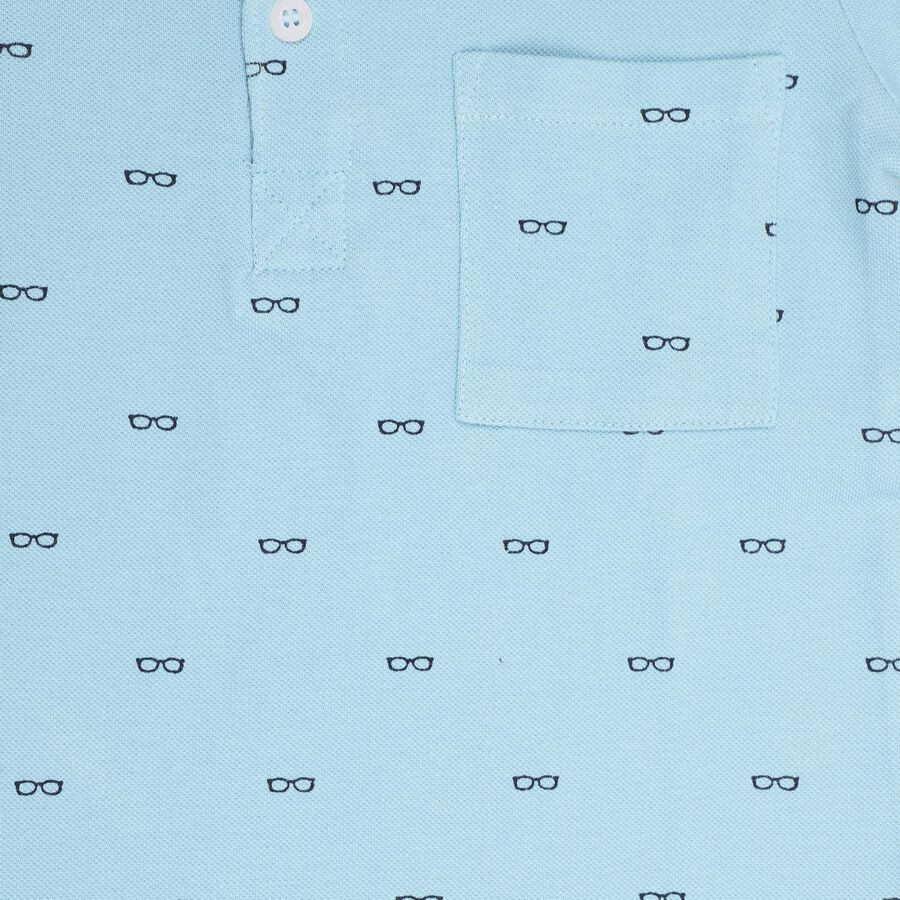 Boys' 100% Cotton Half Sleeves T-Shirt, Light Blue, large image number null