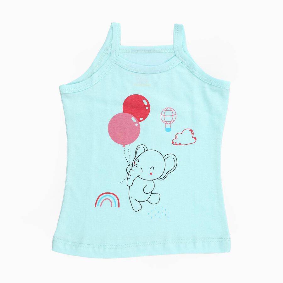 Infants' Light Aqua Blue Cotton Square Neck Casual Vest, Aqua, large image number null