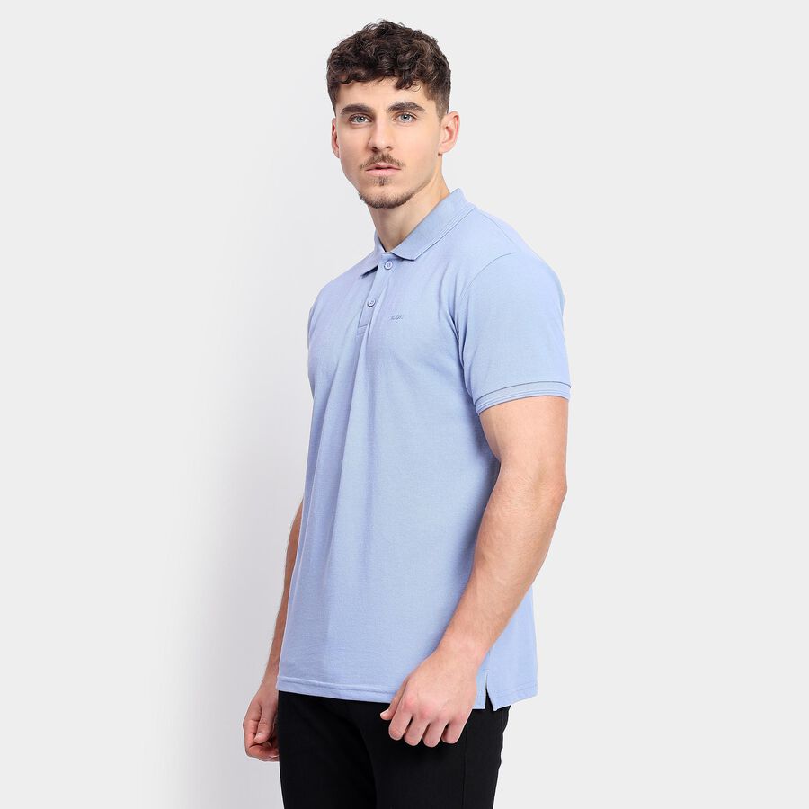 Men's Collared Half Sleeves T-Shirt , Light Blue, large image number null