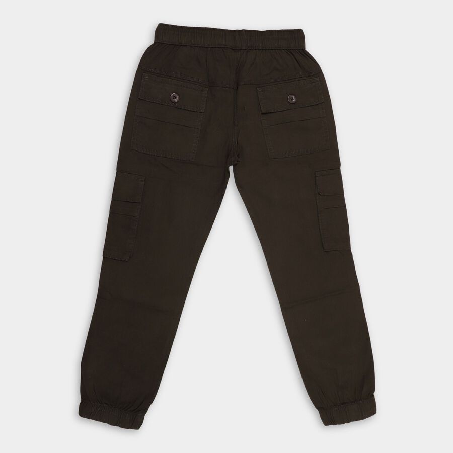 Boys' 100% Cotton Trousers, Olive, large image number null