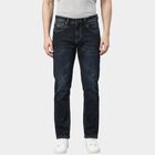 Men's Blue Slim Fit Solid Jeans, Dark Blue, small