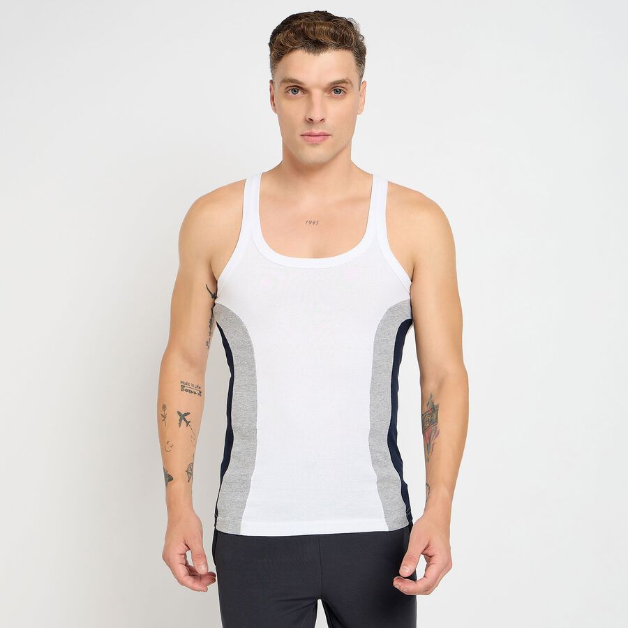 Men's 100% Cotton Gym T-Shirt, White, large image number null