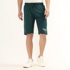 Men's Deep Forest Green Regular Fit Jamaican Shorts, Dark Green, small