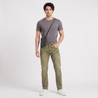 Men's Olive Green Slim Fit Faded Jeans, ओलिव, small