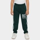 Boys' Dark Green Regular Fit Side Stripe Graphic Print Pyjama, Dark Green, small