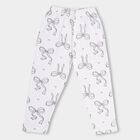 Kids' Bright White Bow Printed Cotton Blend Pyjama, White, small image number null