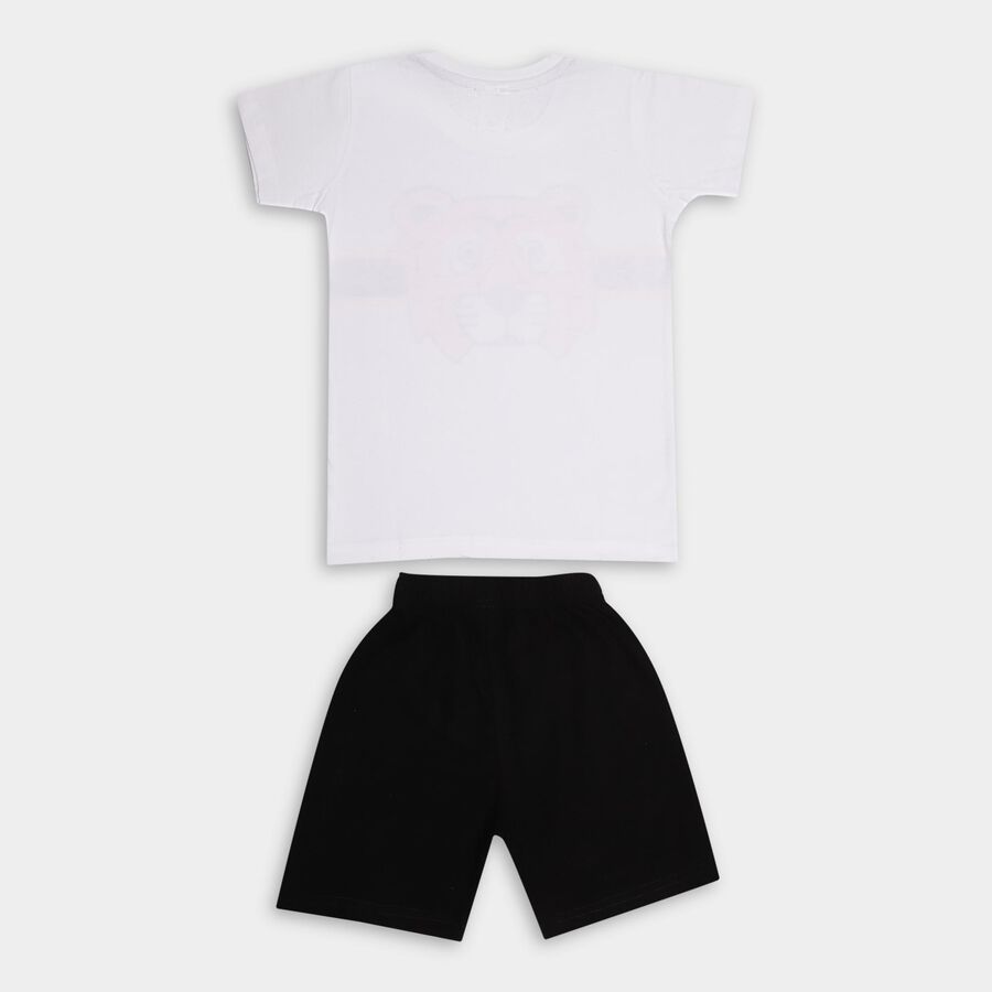 Boys' 100% Cotton Knit Baba Suit, White, large image number null