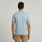 Men's Aqua Cotton Polo Collar Casual T-Shirt, एक्वा, small