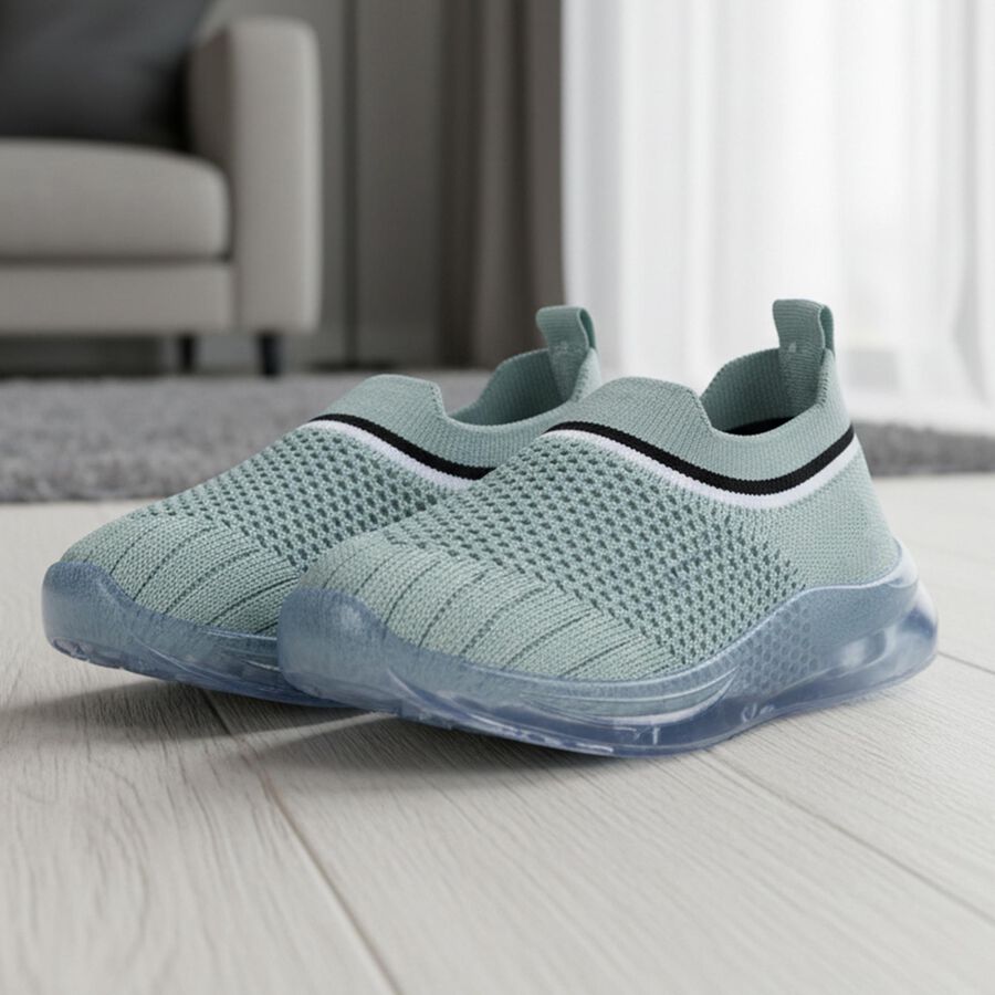 Girls' Mint Green Slip-On Sneakers, Green, large
