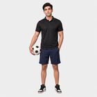 Men's Black Polo Neck Abstract Polo T-Shirt, Black, small
