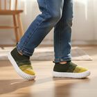 Boys' Olive Green Slip-On Casual Sneakers, Olive, small