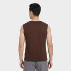 Men's Brown Cotton Crew Neck Casual T-Shirt, Brown, small