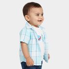 Infants Light Blue Cotton Half Sleeve Collared Casual Shirt, Light Blue, small