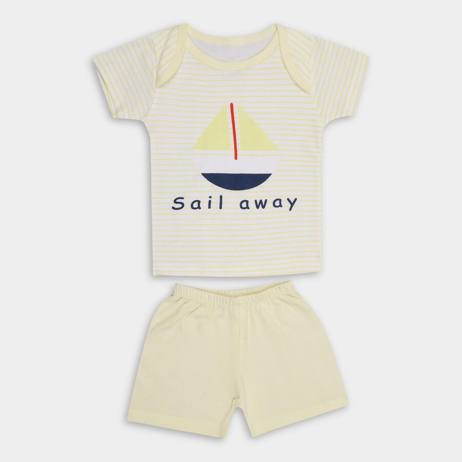 Infant Boys' 100% Cotton Baba Suit , पीला, large