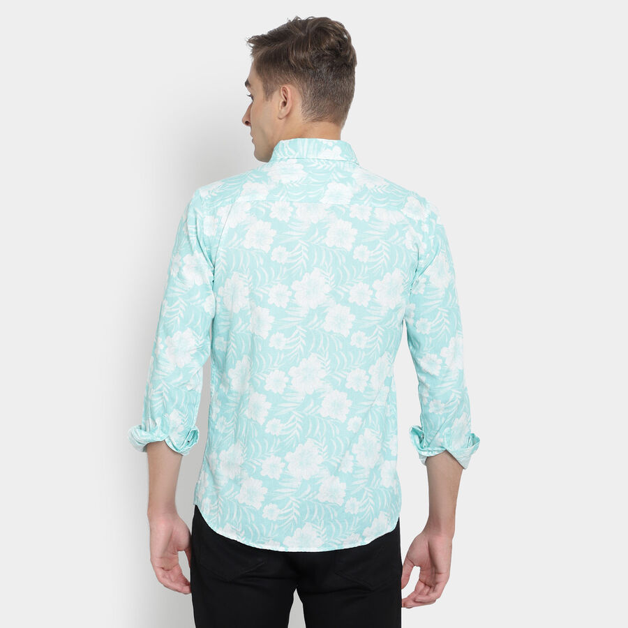 Cotton Printed Casual Shirt, Light Green, large image number null