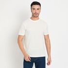 Men's Round Neck Half Sleeves T-Shirt , Off White, small