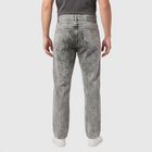 Men's Grey Straight Fit Washed Jeans, Light Grey, small