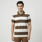 Men's Brown Polo Neck Classic T-Shirt, Brown, small