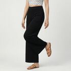 Women's Black Wide-Leg High-Rise Palazzos, काला, small