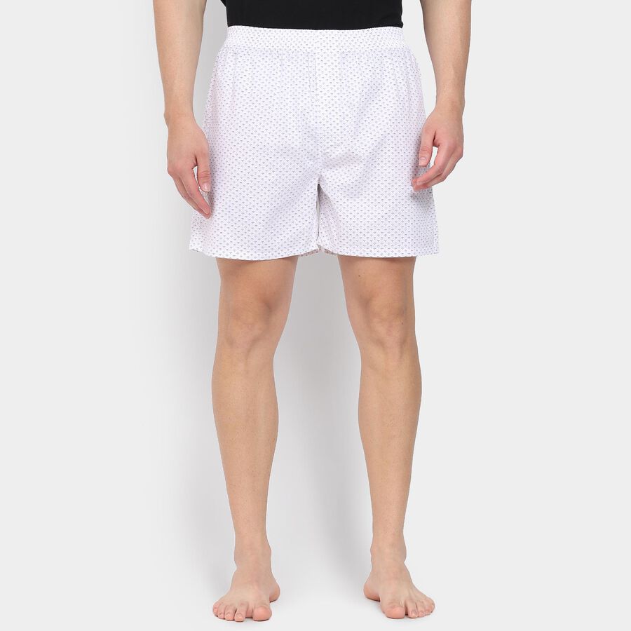 Men's 100% Cotton Boxers, सफ़ेद, large image number null