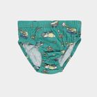 Boys' Bright Lime Green and Deep Teal Green Cotton Regular Fit Briefs, Dark Green, small image number null