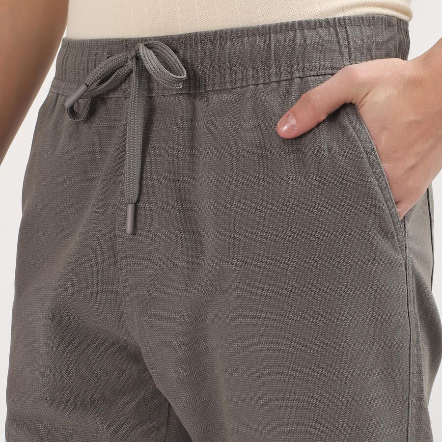 Men's Muted Charcoal Grey Slim Fit Joggers, हल्का ग्रे, large