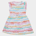 Girls' Light Green Printed Flutter Sleeve Cotton Frock, Light Green, small