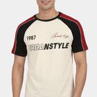 Men's Red Round Neck Casual Printed T-Shirt, लाल, small