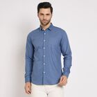 Men's100% Cotton Casual Shirt, Mid Blue, small image number null