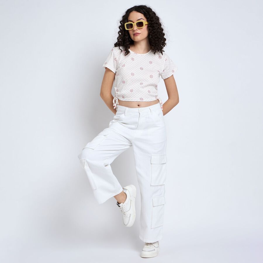 Ladies' 100% Cotton Trousers , White, large image number null