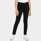 Girls' Black Regular Fit Classic Jeans, Black, small