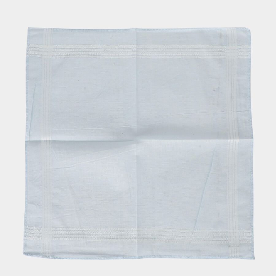 Boys Multicolour Solid Pack of 3 Handkerchief, हल्का ग्रे, large