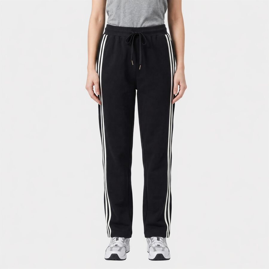 Women's Navy Blue Straight Fit Side-Striped Track Pants, Navy Blue, large