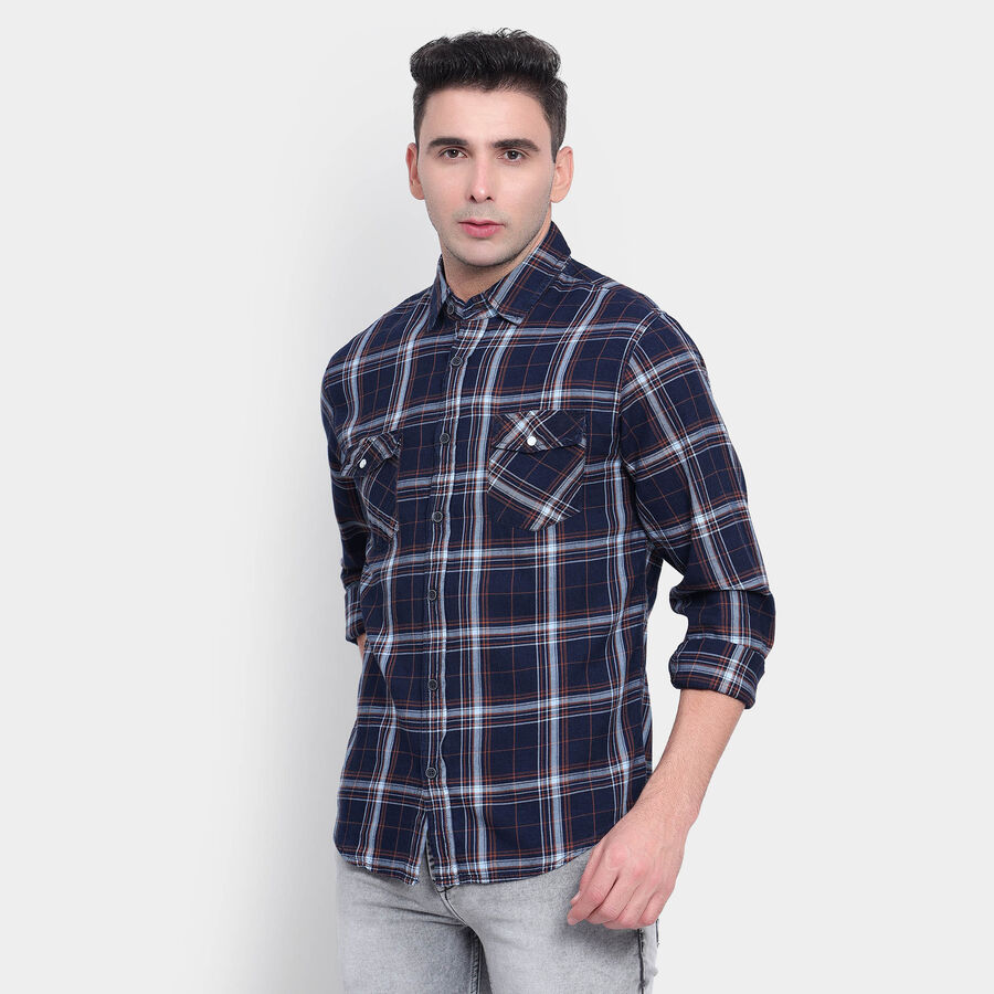 Cotton Checks Casual Shirt, Rust, large image number null