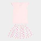 Infants Chest Print Skirt Top Set, Light Pink, small image number null