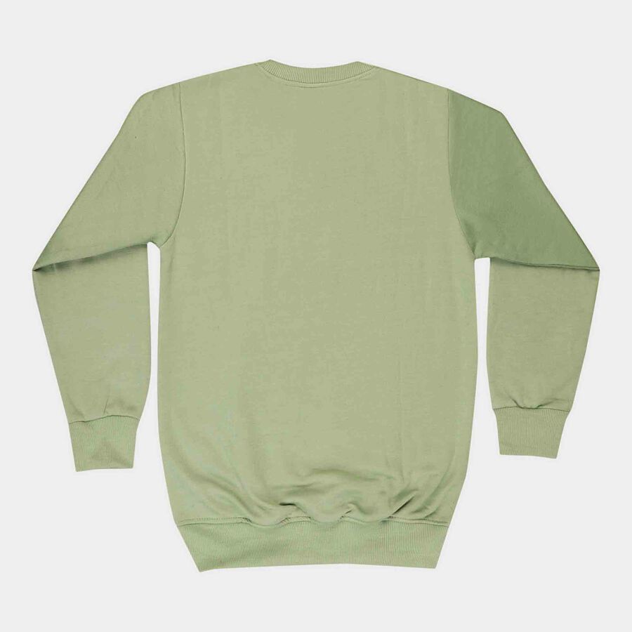 Boys Round Neck Sweatshirt, Light Green, large image number null