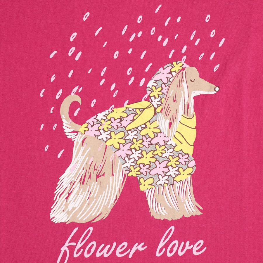 Girl's T-Shirt, रानी (फ्यूशिया), large image number null
