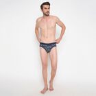 Men's 100% Cotton Briefs, Navy Blue, small