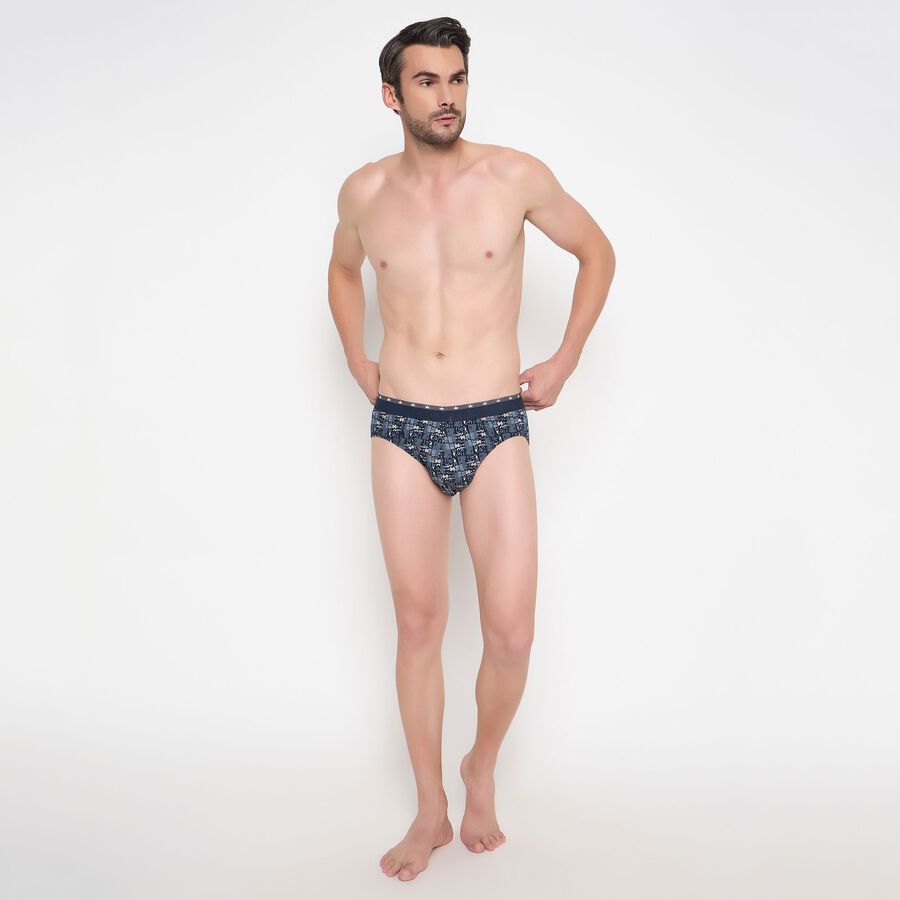 Men's 100% Cotton Briefs, Navy Blue, large