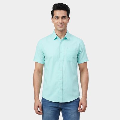 Men's Teal Classic Collar Casual Shirt