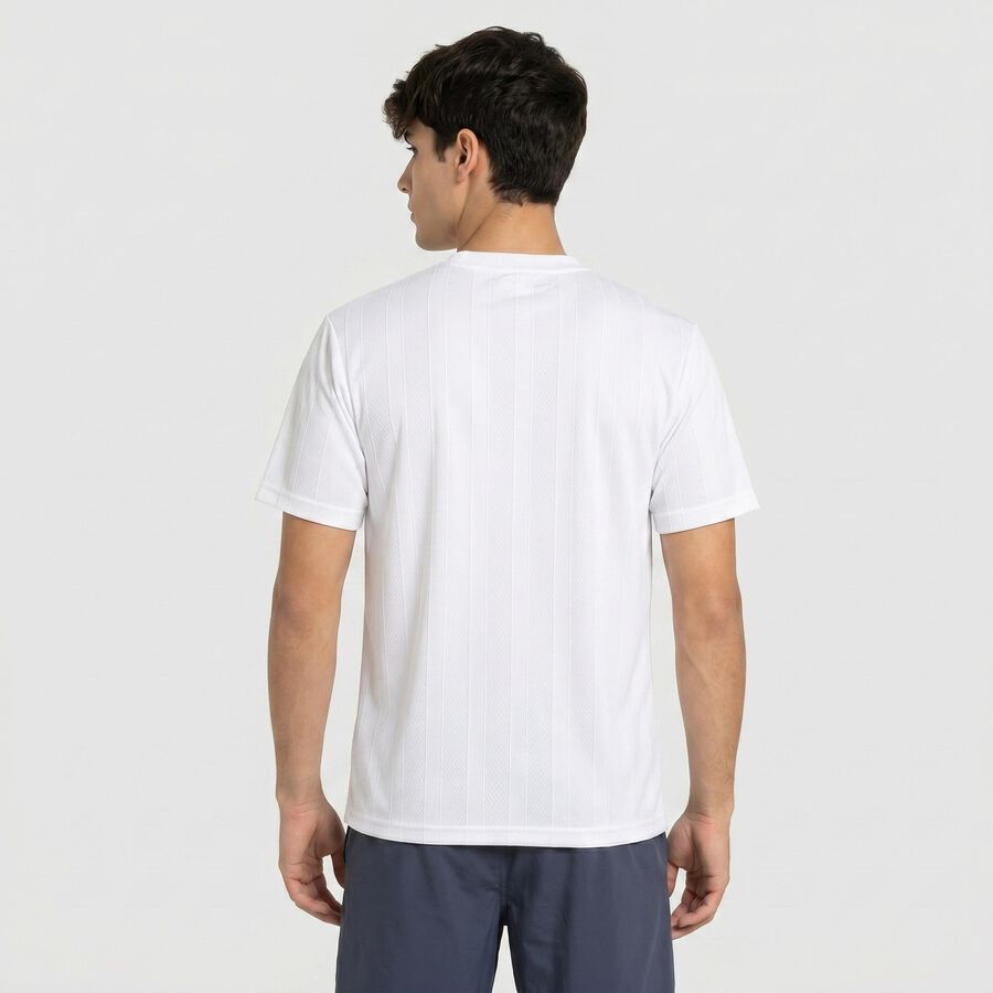 Men's White Round Neck Regular Drifit T-Shirt, White, large