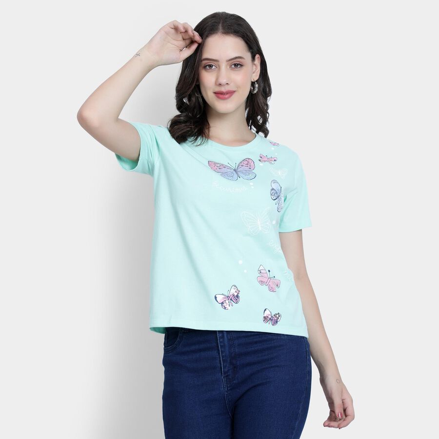 Ladies' Round Neck T-Shirt , Light Green, large image number null