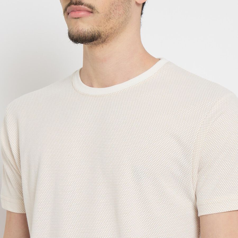 Men's Round Neck Half Sleeves T-Shirt , गहरा पीला, large